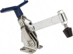 Gibraltar - 475 Lb Holding Capacity, Vertical Handle, Manual Hold Down Toggle Clamp - 62° Handle Movement, 115° Bar Opening, Solid Bar, Flanged Base, Carbon Steel - Top Tool & Supply