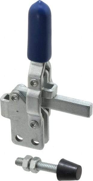 Gibraltar - 200 Lb Holding Capacity, Vertical Handle, Manual Hold Down Toggle Clamp - 64° Handle Movement, 104° Bar Opening, Solid Bar, Straight Base, Carbon Steel - Top Tool & Supply