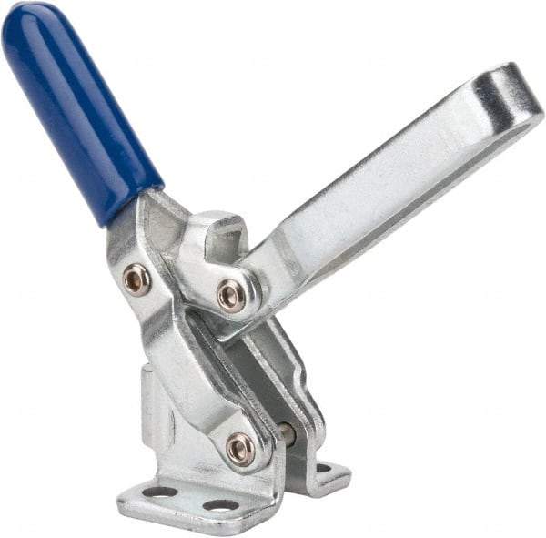 Gibraltar - 200 Lb Holding Capacity, Vertical Handle, Manual Hold Down Toggle Clamp - 65° Handle Movement, 105° Bar Opening, U-Bar, Flanged Base, Electro-Plated Zinc, Carbon Steel - Top Tool & Supply