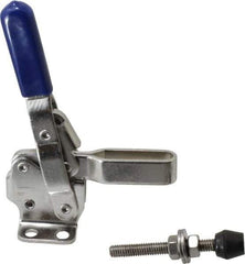 Gibraltar - 450 Lb Holding Capacity, Vertical Handle, Manual Hold Down Toggle Clamp - 57° Handle Movement, 99° Bar Opening, U-Bar, Flanged Base, Electro-Plated Zinc, Stainless Steel - Top Tool & Supply