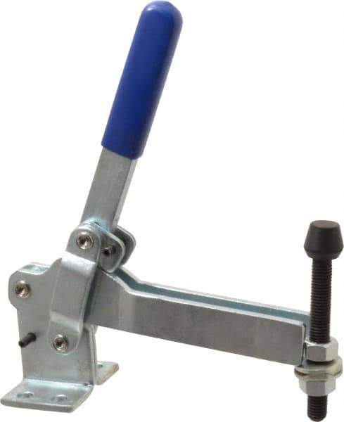 Gibraltar - 1,000 Lb Holding Capacity, Vertical Handle, Manual Hold Down Toggle Clamp - 180° Handle Movement, 115° Bar Opening, U-Bar, Flanged Base, Electro-Plated Zinc, Carbon Steel - Top Tool & Supply