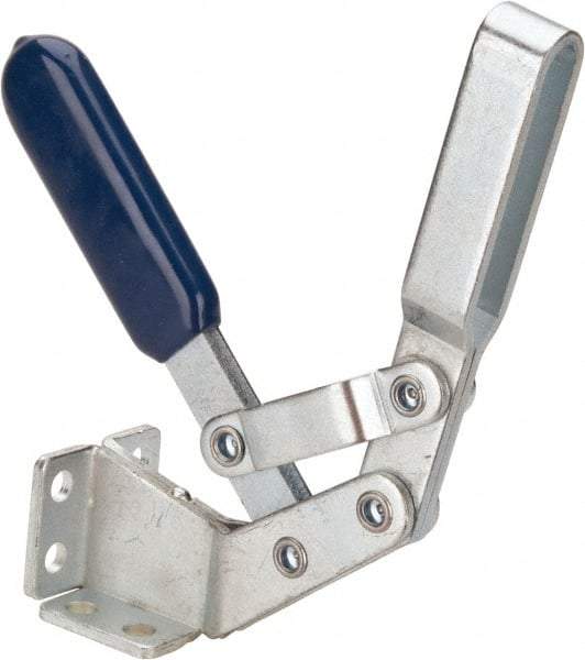 Gibraltar - 375 Lb Holding Capacity, Vertical Handle, Manual Hold Down Toggle Clamp - 60° Handle Movement, 185° Bar Opening, U-Bar, Flanged Base, Carbon Steel - Top Tool & Supply