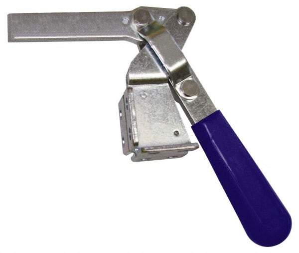 Gibraltar - 375 Lb Holding Capacity, Vertical Handle, Manual Hold Down Toggle Clamp - 60° Handle Movement, 185° Bar Opening, Solid Bar, Flanged Base, Carbon Steel - Top Tool & Supply