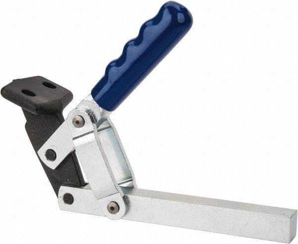 Gibraltar - 1,000 Lb Holding Capacity, Vertical Handle, Manual Hold Down Toggle Clamp - 65° Handle Movement, 195° Bar Opening, Solid Bar, Flanged Base, Electro-Plated Zinc, Carbon Steel - Top Tool & Supply