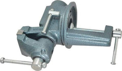 Wilton - 2-1/2" Jaw Width, 2-1/8" Opening Capacity, 1-3/4" Throat Depth, Steel Swivel Bench Vise - Clamp-On Base Attachment, 10.1" Long x 10.2" Wide x 5-2/5" High - Top Tool & Supply