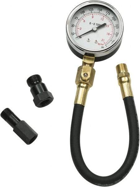 GearWrench - 3 Piece Engine Compression Test Kit - 300 Max Pressure, 0 to 300 PSI (0 to 21 Kg/cm2) Scale - Top Tool & Supply