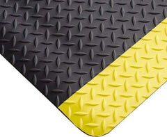 PRO-SAFE - 12' Long x 3' Wide, Dry Environment, Anti-Fatigue Matting - Black with Yellow Borders, Vinyl with Vinyl Sponge Base, Beveled on 4 Sides - Top Tool & Supply