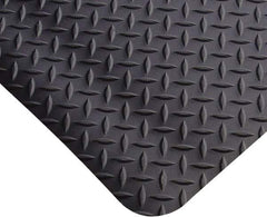 PRO-SAFE - 24' Long x 4' Wide, Dry Environment, Anti-Fatigue Matting - Black, Vinyl with Vinyl Sponge Base, Beveled on 4 Sides - Top Tool & Supply