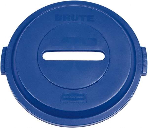 Rubbermaid - Round Lid for Use with 32 Gal Round Recycle Containers - Blue, Plastic, For 2632 Brute Trash Cans - Top Tool & Supply