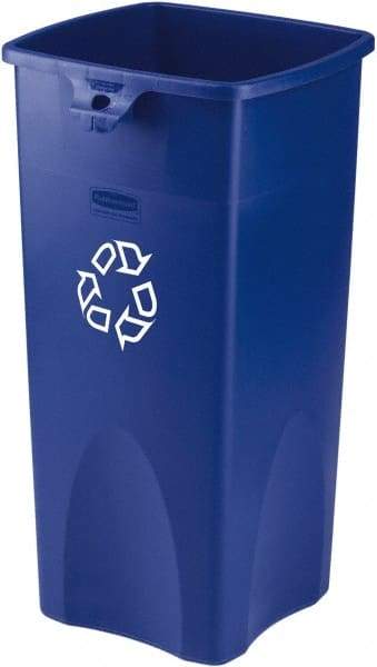 Rubbermaid - 23 Gal Blue Square Recycling Container - Plastic, 30" High x 16-1/2" Long x 15-1/2" Wide - Top Tool & Supply