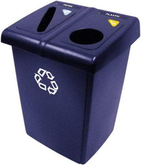 Rubbermaid - 46 Gal Blue Square Recycling Container - Plastic, 35" High x 26.8" Long x 23.6" Wide - Top Tool & Supply