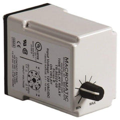 Macromatic - 8 Pin, Multiple Range DPDT Time Delay Relay - 10 Contact Amp, 24 VAC/VDC, Knob - Top Tool & Supply