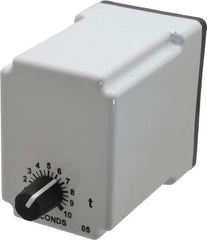 Macromatic - 8 Pin, Multiple Range DPDT Time Delay Relay - 10 Contact Amp, 120 VAC/VDC, Knob - Top Tool & Supply