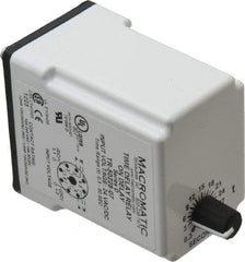 Macromatic - 8 Pin, Multiple Range DPDT Time Delay Relay - 10 Contact Amp, 24 VAC/VDC, Knob - Top Tool & Supply