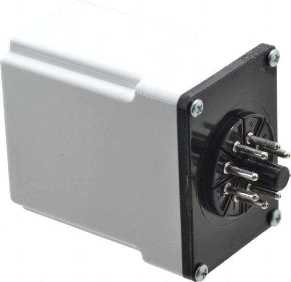 Macromatic - 8 Pin, Multiple Range DPDT Time Delay Relay - 10 Contact Amp, 120 VAC/VDC, Knob - Top Tool & Supply