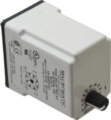 Macromatic - 8 Pin, Multiple Range DPDT Time Delay Relay - 10 Contact Amp, 120 VAC/VDC, Knob - Top Tool & Supply