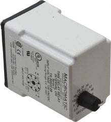 Macromatic - 8 Pin, Multiple Range DPDT Time Delay Relay - 10 Contact Amp, 120 VAC/VDC, Knob - Top Tool & Supply