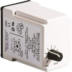 Macromatic - 11 Pin, Multiple Range DPDT Time Delay Relay - 10 Contact Amp, 120 VAC/VDC, Knob - Top Tool & Supply