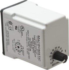 Macromatic - 11 Pin, Multiple Range DPDT Time Delay Relay - 10 Contact Amp, 120 VAC/VDC, Knob - Top Tool & Supply