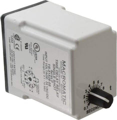 Macromatic - 11 Pin, Multiple Range DPDT Time Delay Relay - 10 Contact Amp, 24 VAC/VDC, Knob - Top Tool & Supply