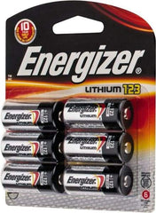 Energizer - Size 123, Lithium, 6 Pack, Photo Battery - 3 Volts, Flat Terminal, CR17345, ANSI, IEC Regulated - Top Tool & Supply