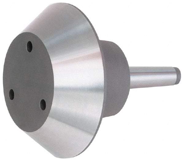 Bison - M6x1.0" Thread, 3MT Taper, Steel Lathe Pipe Head Point Shank - 6.95" OAL, 4,000 Max RPM, Compatible with Live Centers - Top Tool & Supply