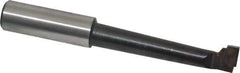 Made in USA - 7/16" Min Bore Diam, 2-1/4" Max Bore Depth, 1/2 Shank Diam, Boring Bar - Right Hand Cut, Carbide-Tipped, Bright Finish - Exact Industrial Supply