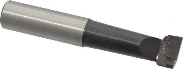 Made in USA - 9/16" Min Bore Diam, 1-1/2" Max Bore Depth, 1/2 Shank Diam, Boring Bar - Right Hand Cut, Carbide-Tipped, Bright Finish - Exact Industrial Supply