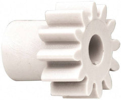 Made in USA - 48 Pitch, 1/2" Pitch Diam, 0.583" OD, 12 Tooth Spur Gear - 1/4" Face Width, 3/16" Bore Diam, 3/8" Hub Diam, 20° Pressure Angle, Acetal - Top Tool & Supply