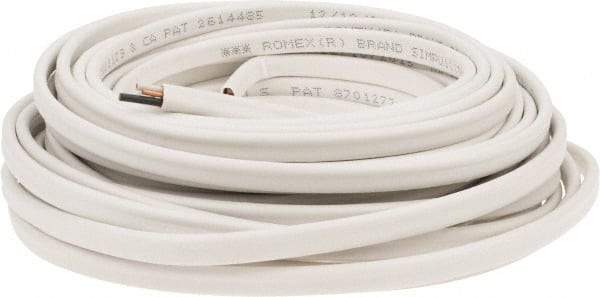 Southwire - NM-B, 14 AWG, 15 Amp, 50' Long, Solid Core, 1 Strand Building Wire - White, PVC Insulation - Top Tool & Supply