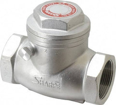 Sharpe Valves - 1-1/2" Stainless Steel Check Valve - FNPT x FNPT, 200 WOG - Top Tool & Supply