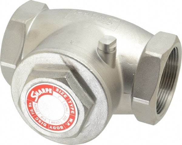 Sharpe Valves - 2" Stainless Steel Check Valve - FNPT x FNPT, 200 WOG - Top Tool & Supply