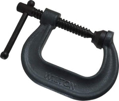 Wilton - Regular-Duty 2-1/8" Max Opening, 2-1/4" Throat Depth, Forged Steel Standard C-Clamp - 3,500 Lb Capacity, 0" Min Opening, Deep Throat - Top Tool & Supply