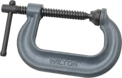 Wilton - Regular-Duty 3" Max Opening, 2-1/2" Throat Depth, Forged Steel Standard C-Clamp - 3,500 Lb Capacity, 0" Min Opening, Deep Throat - Top Tool & Supply