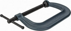 Wilton - Regular-Duty 6-1/16" Max Opening, 4-1/8" Throat Depth, Forged Steel Standard C-Clamp - 6,600 Lb Capacity, 0" Min Opening, Deep Throat - Top Tool & Supply