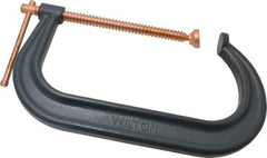 Wilton - Regular-Duty 10-1/8" Max Opening, 6" Throat Depth, Forged Steel Standard C-Clamp - 8,000 Lb Capacity, 2" Min Opening, Deep Throat - Top Tool & Supply