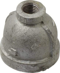 Made in USA - Class 150, 1 x 1/4" Galvanized Pipe Reducing Coupling - Threaded, Malleable Iron - Top Tool & Supply