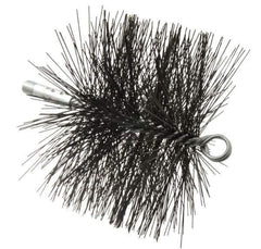 Schaefer Brush - 4-1/2" Brush Length, 7" Diam, Double Stem, Double Spiral Tube Brush - 7-1/2" Long, Tempered Steel Wire, 1/4" NPT Male Connection - Top Tool & Supply