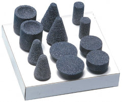 Grier Abrasives - 12 Piece Aluminum Oxide Vitrified Abrasive Point Set - Top Tool & Supply