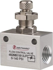 PRO-SOURCE - 1/4" NPT Inline Flow Control Valve - 0 to 140.78 psi & Aluminum Alloy Material - Top Tool & Supply