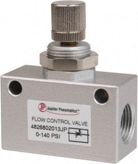 PRO-SOURCE - 3/8" NPT Inline Flow Control Valve - 0 to 140.78 psi & Aluminum Alloy Material - Top Tool & Supply