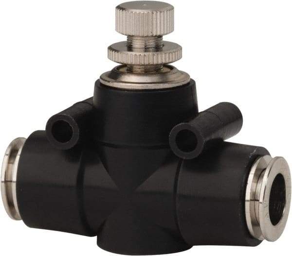 PRO-SOURCE - 3/8" Tube OD Inline Flow Control Valve - 0 to 113.76 psi & Techno Polymer, Brass, Steel Material - Top Tool & Supply