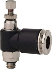 PRO-SOURCE - 10-32 Male NPT x 1/4" Tube OD Miniature Exhaust Valve - 0 to 113.76 psi & Techno Polymer, Brass, Steel Material - Top Tool & Supply