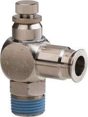 PRO-SOURCE - 3/8" Male NPT x 3/8" Tube OD Tamper Resistant Valve - 0 to 113.76 psi & Nickel Plated Brass Material - Top Tool & Supply