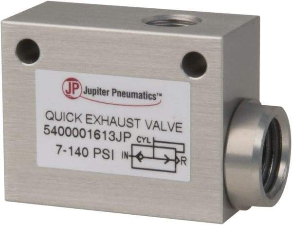 PRO-SOURCE - 1/8" NPT Quick Exhaust Valve - 1/4" Exhaust Port, 7.1 to 140.78 psi, Aluminum Alloy Material - Top Tool & Supply