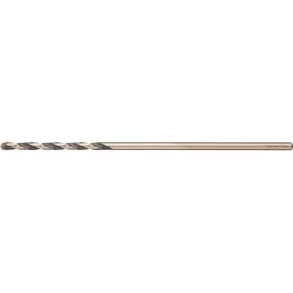 #27 1-7/8″ Flute Length 135° Cobalt Aircraft Extension Drill Straw Finish, 0.144″ Diam Straight-Cylindrical Shank, Split Point, Self-Centering