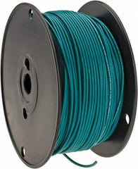 Made in USA - 18 AWG, 16 Strand, 500' OAL, Tinned Copper Hook Up Wire - Green PVC Jacket, 0.106" Diam - Top Tool & Supply