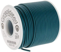 Made in USA - 20 AWG, 10 Strand, 100' OAL, Tinned Copper Hook Up Wire - Green PVC Jacket, 0.07" Diam - Top Tool & Supply