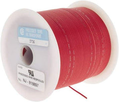 Made in USA - 22 AWG, 7 Strand, 500' OAL, Tinned Copper Hook Up Wire - Red PVC Jacket, 0.062" Diam - Top Tool & Supply