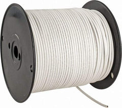 Made in USA - 12 AWG, 65 Strand, 500' OAL, Tinned Copper Hook Up Wire - White PVC Jacket, 0.155" Diam - Top Tool & Supply